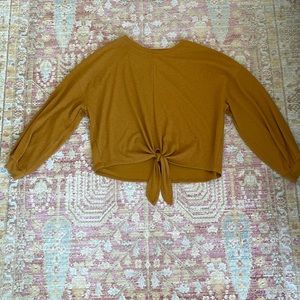 Golden Blouse with Subtle Puff Sleeves